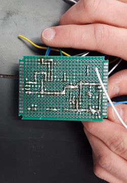 Protoboard after soldering