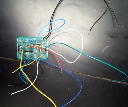 Protoboard with wires attached